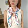 Spotted Dog Flower Printed Scarf Breathable Bandana Head Scarf Elegant Silk Satin Turban  Girls