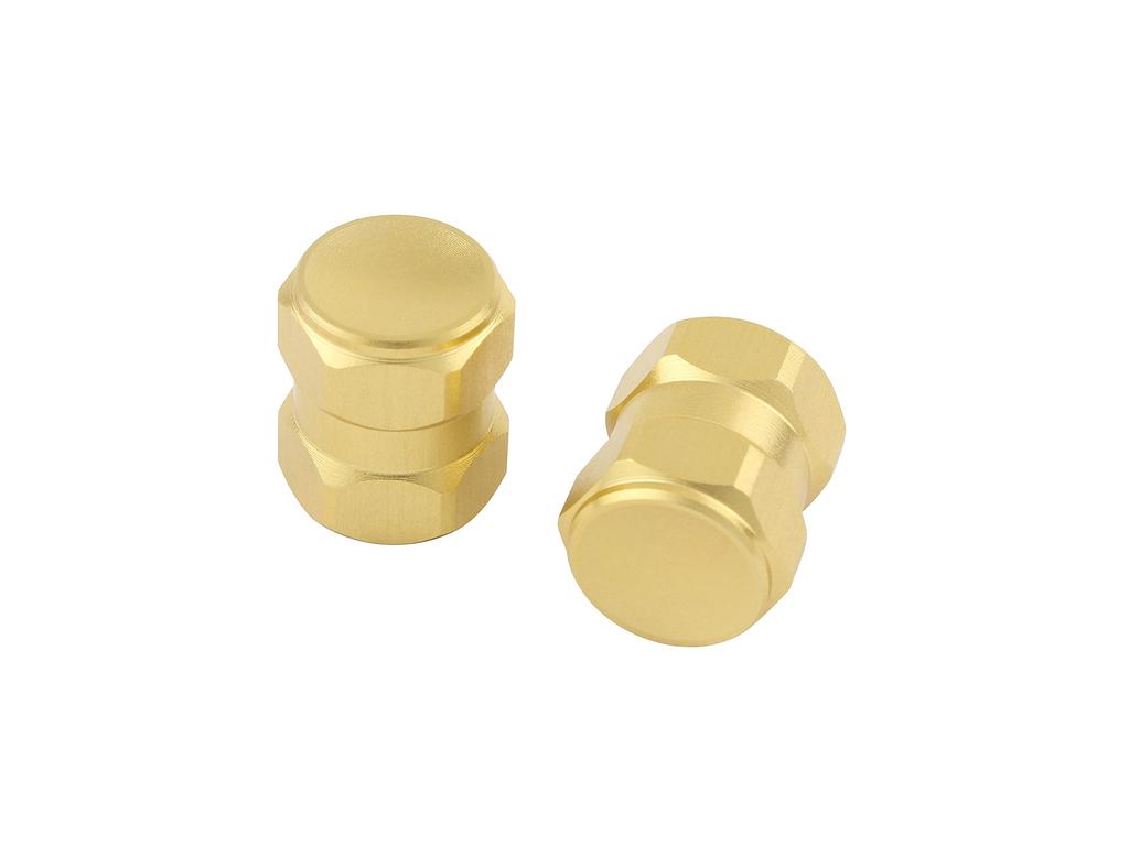 POSH 000800-12 Motorcycle Accessories HEX2 Air Valve Cap, Set of 2, Champagne Gold