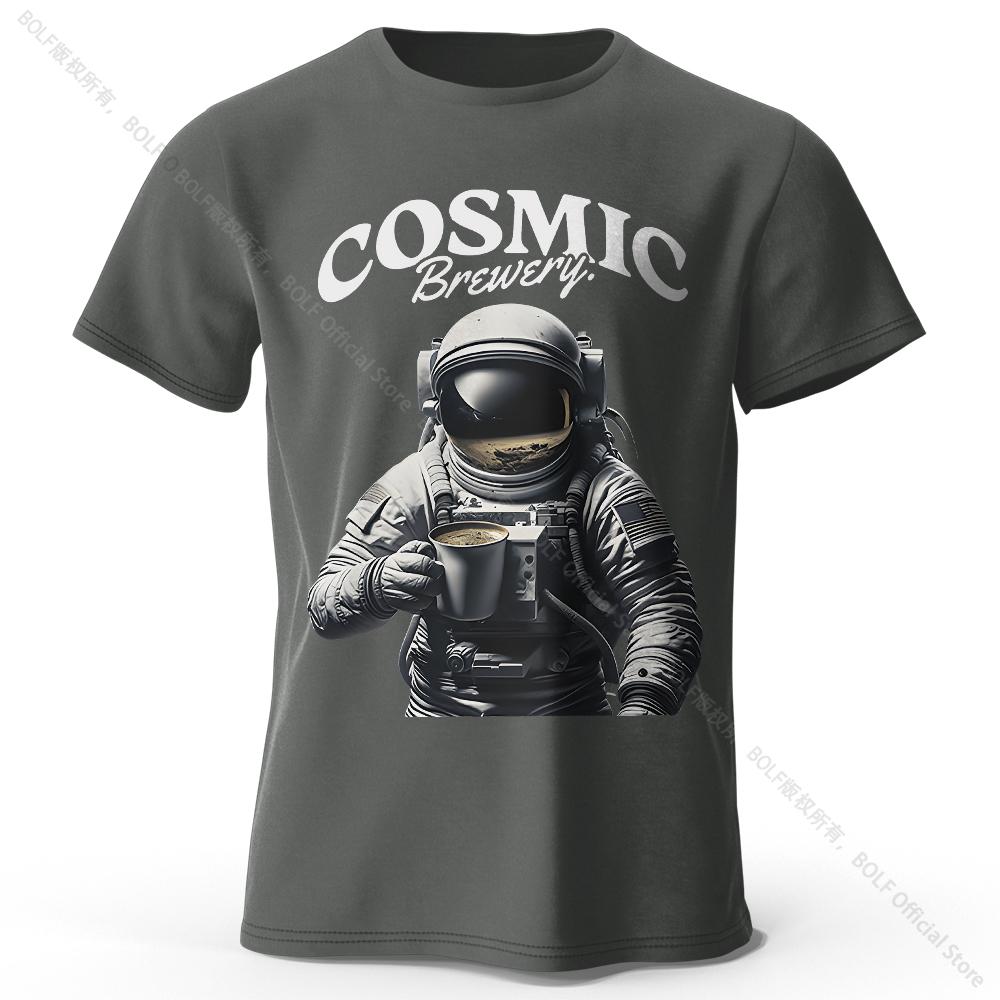 Мужская футболка с принтом Cosmic Brewery, 100% хлопок, свободные футболки с уличной графикой для мужчин и женщин, летние топы