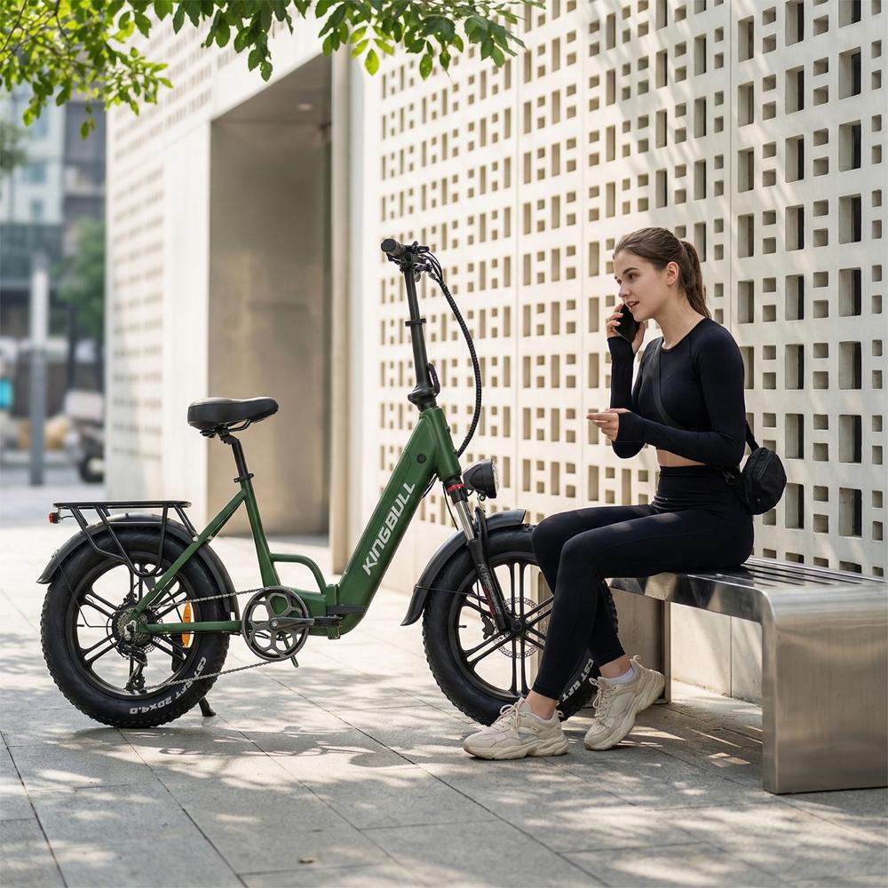 Электровелосипед складной Kingbll Literide 20" с широкими шинами, двигатель 500 Вт, городской e-bike для взрослых, 48 В, 13,5 Ач, двойные дисковые тормоза, максимальная нагрузка 150 кг
