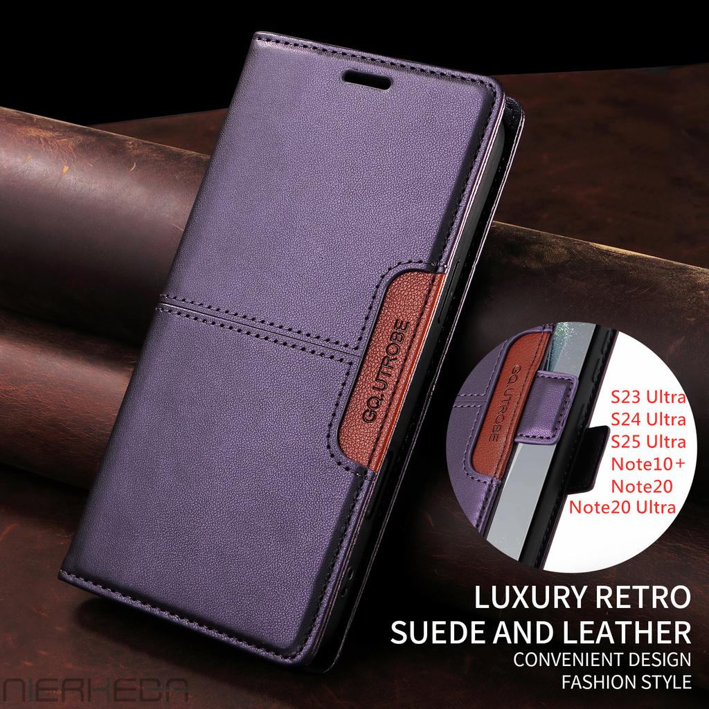 Flip Leather Case for Samsung Galaxy S25 S24 S23 FE S22 S21 S20 Plus Note20 Ultra A17 A16 A36 A56 A26 Card Wallet Phone Cover