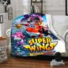 1Pc Super Wings Adventure Flannel Blanket, Soft And Comfortable, Casual Warm, Camping Travel, Christmas, Halloween Xmas Gift N1334