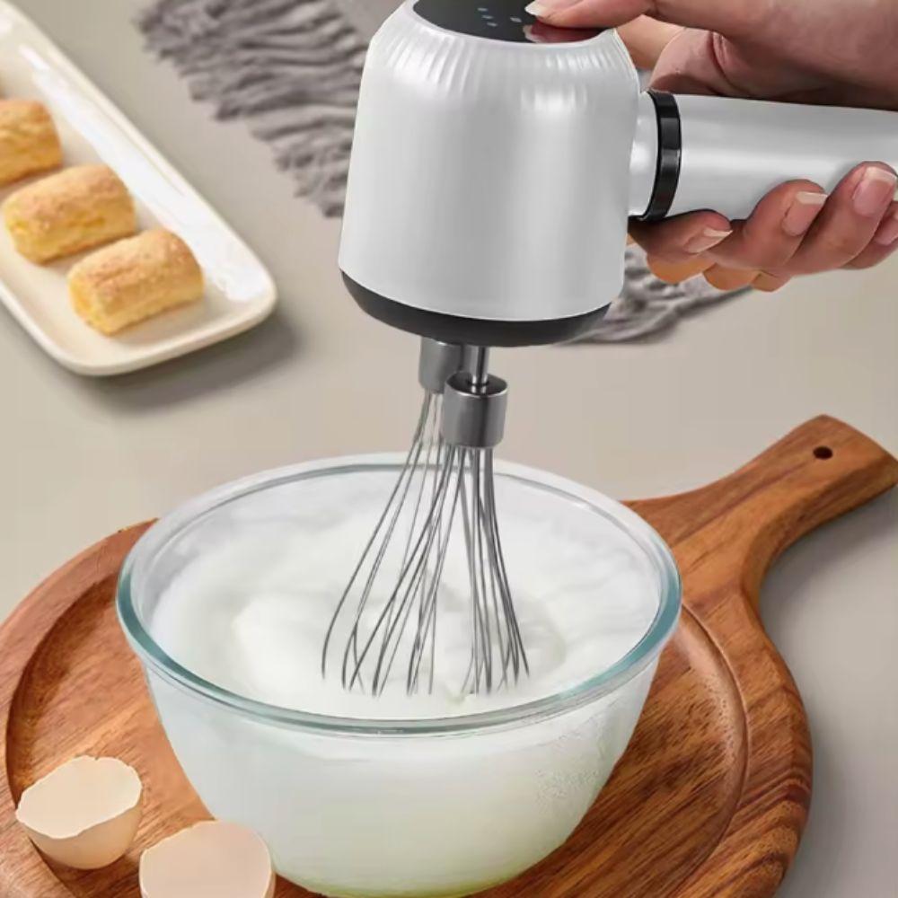 Double Whisk Head Wireless Handheld Electric Egg Beater Stand-up Design Egg Mixer Cake