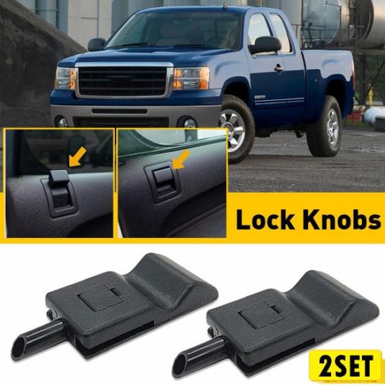 2/4Pcs Front/Rear DOOR LOCKING ROD KNOB Black For Chevrolet GMC Cadillac Hummer