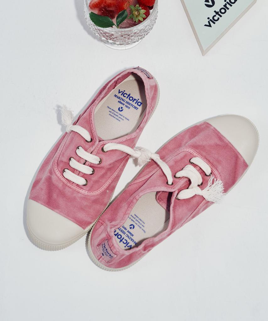 Victoria Shoes Кеды из хлопка винтажные к 110-летию (1661101-Розовый)