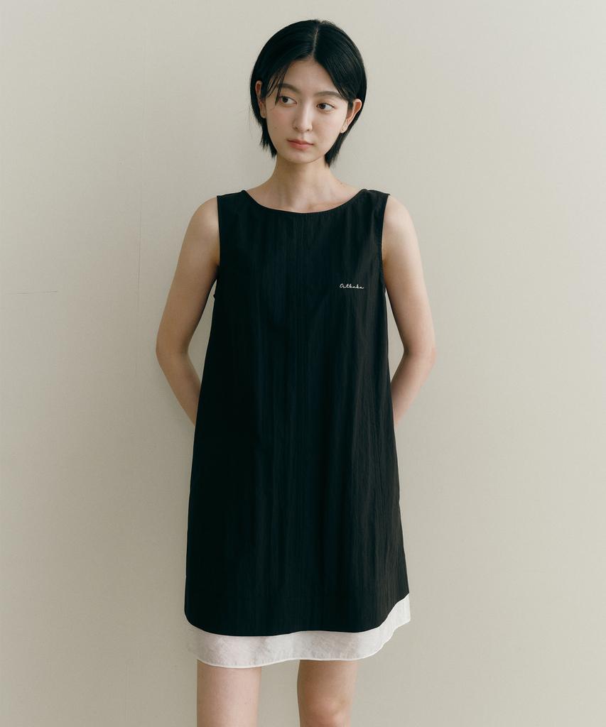 Ost Kaka Color-Blocked Sleeveless Mini Dress Black