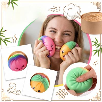 Игрушка-пельмень, Гигантский блестящий пельмень, Разноцветные пельмени, Мячики-антистресс, Сенсорная игрушка, Шарик из теста, Игрушки для снятия стресса для рук, С пароваркой для еды