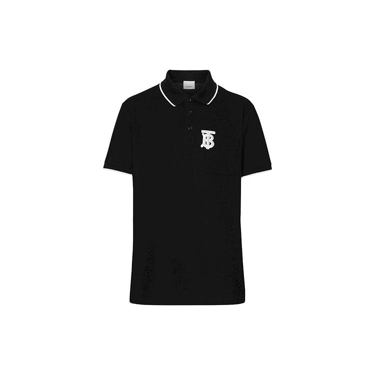 Burberry Polo Shirts Men's Black Polo Collar Moderate Straight Fit 80136081