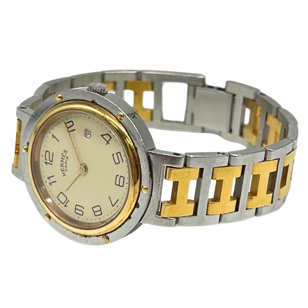 Used HERMES Hermes Clipper Combi Quartz Watch Authentic / C1328