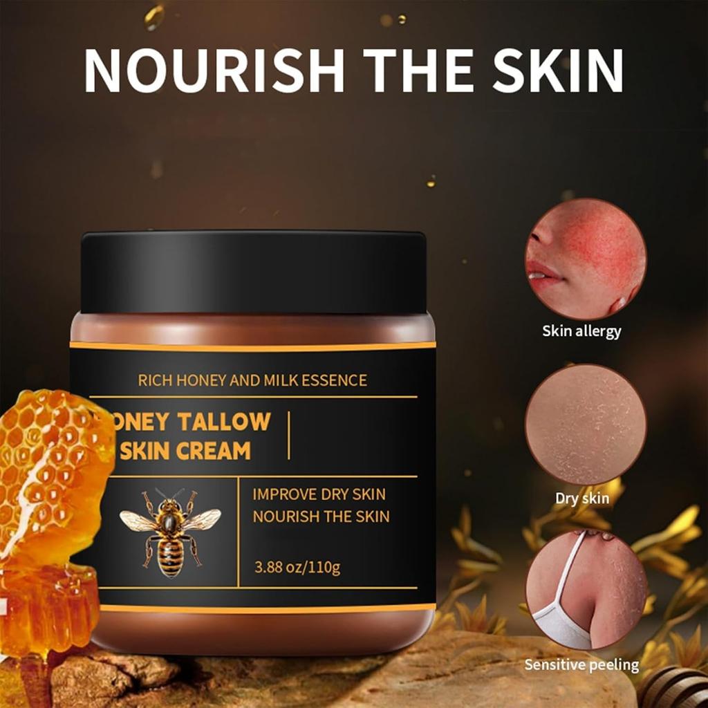Органический взбитый талловый увлажняющий крем для лица с медом и пчелиным воском для глубокого питания