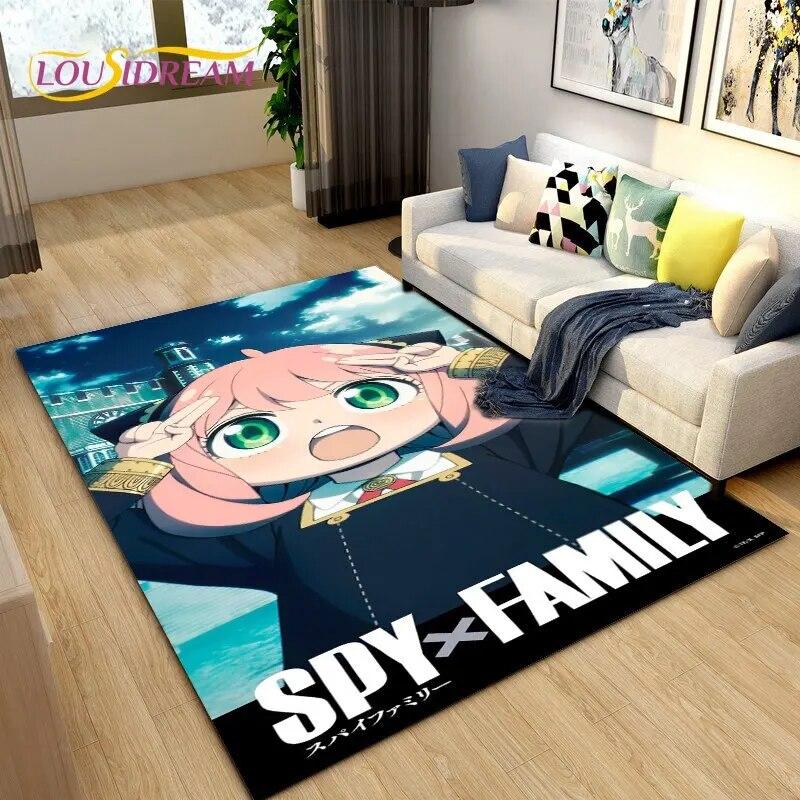SPY×FAMILY Japan Anime Cartoon Area Rug,Carpet Rug for Living Room Bedroom Sofa Doormat Decoration, Kids Play Non-slip Floor Mat