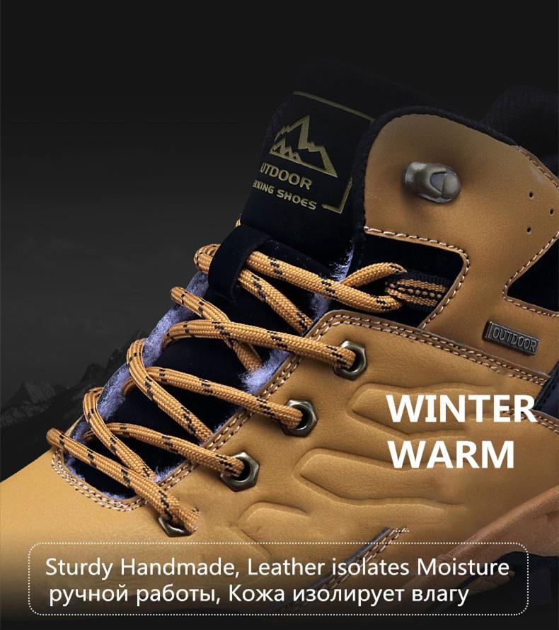 Men Waterproof Hiking Boots Outdoor Climbing Non-slip Camping Trekking Sneakers Sports Breathable Mountaineering Boot Male Hiking Shoes Work Sneakers