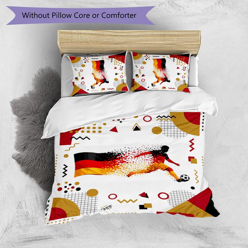 Germany Football Printed Bedding 3 Piece Set Cozy Breathable Bed Cover Set as Housewarming Holiday Gift