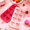 6 Pcs Heart Shaped Silicone Molds Ice Cube Trays 8 Holes Ice Molds for Valentines Day Whiskey, Cocktail, Chocolate, Candy, Fun Shapes Ice Cubes