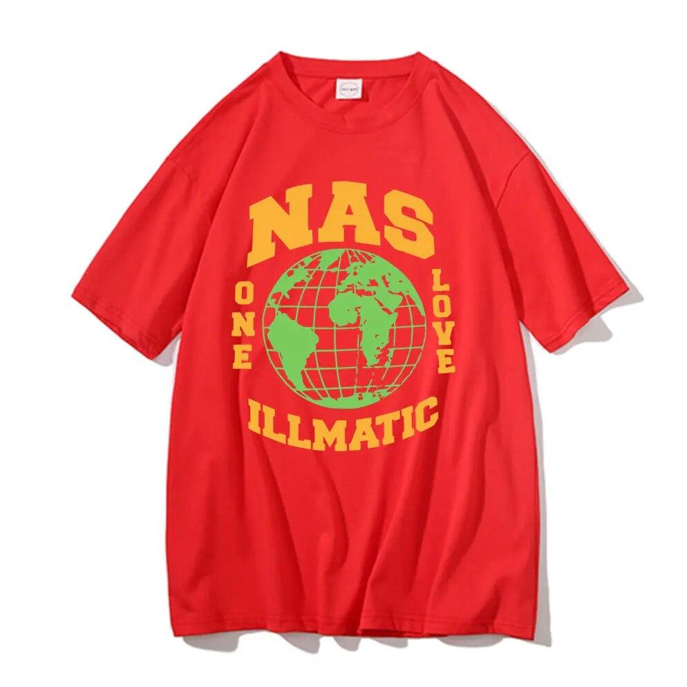 Rap Nas One Love Illmatic Hip Hop Vintage T-shirts Unisex Fashion Tshirt Unisex Women High Quality Casual Oversized Harajuku T Shirt