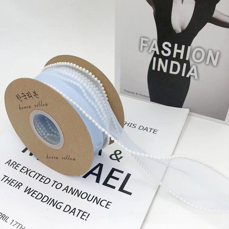 4 см пряжа с красным жемчугом «рыбий хвост» для цветочных букетов и лент для самостоятельного творчества