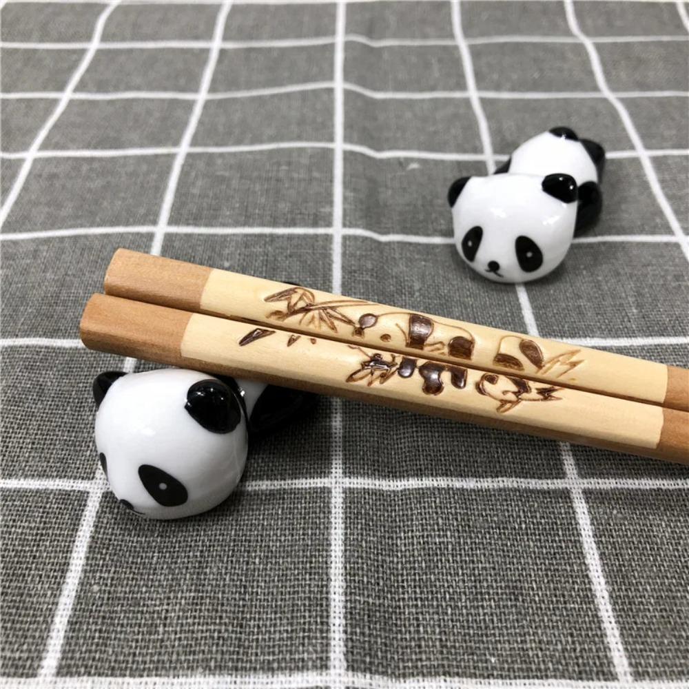 2 Pair With Chopstick Rest Panda Chopsticks Gift Set Non-slip Sushi Chopsticks Noodle