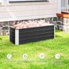 Steel raised garden bed, planter box, flower box, flower pot with gloves, charcoal gray, 125 x 47 x 44 cm