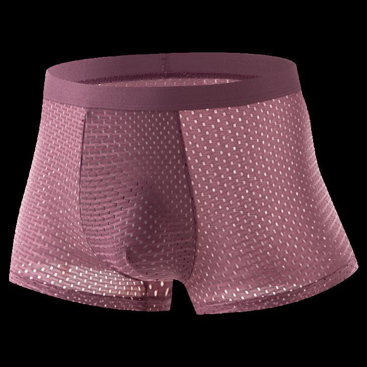 Мужские спортивные боксеры из ледяного шелка и сетки