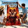 Custom Name Personalized Saint Seiya Print Beach Towel, for Trip Camping Beach Party Home Decor, Birthday Gift for Family & Friends