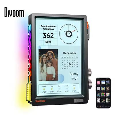 Divoom Times Frame Смарт-экран HD | 10,1" DIY Цифровые часы | Криптоактивы Акции Погода Календарь | Технический подарок Настройка рабочего стола