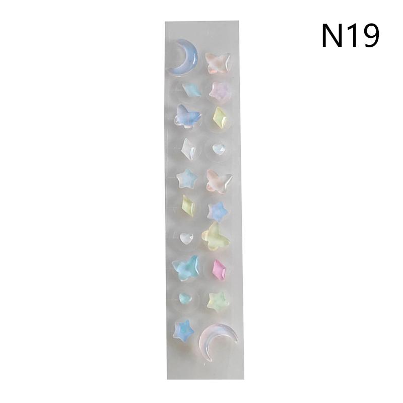 20 Patches Heart Butterfly Bow Rhinestone Ear Point Stickers Ear Pressure Stick Acupuncture Magnetic Beads Auricular Ear Sticker