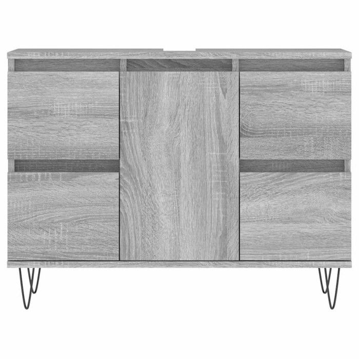 VidaXL Bathroom Cabinet Sonoma Grey 80x33x60 Cm Engineered Wood 831658