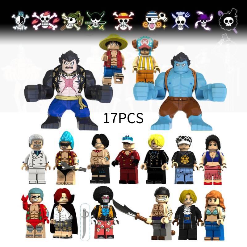 Коллекционный набор игрушек One Piece Король пиратов Шанкс Белоус Эйс Сабо Кошмарный Луффи и Манки Д.. Конструктор Луффи