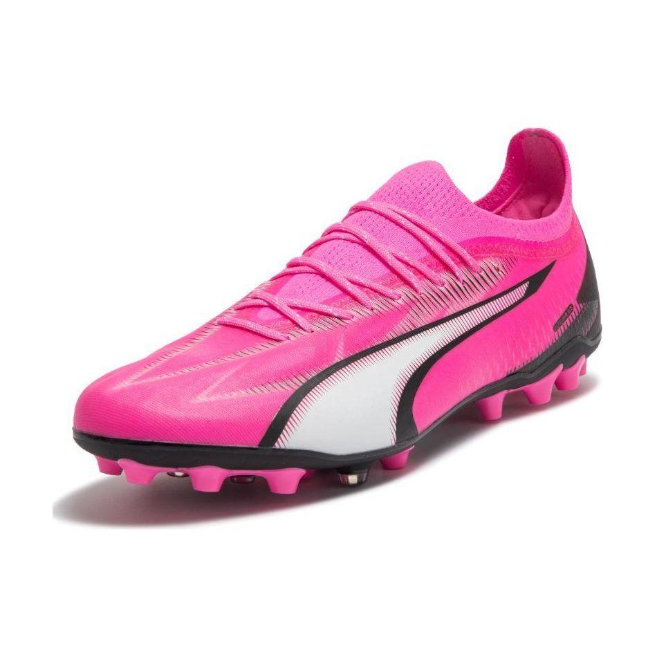 Puma Ultra Ultimate Comfortable Versatile Mg (Rubber Short Stud) Football Shoes Unisex Football Shoes Pink Black White 107749-01