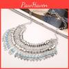 Simulation Ethnic Style Gemstone Decoration Tassel Design Necklace Women