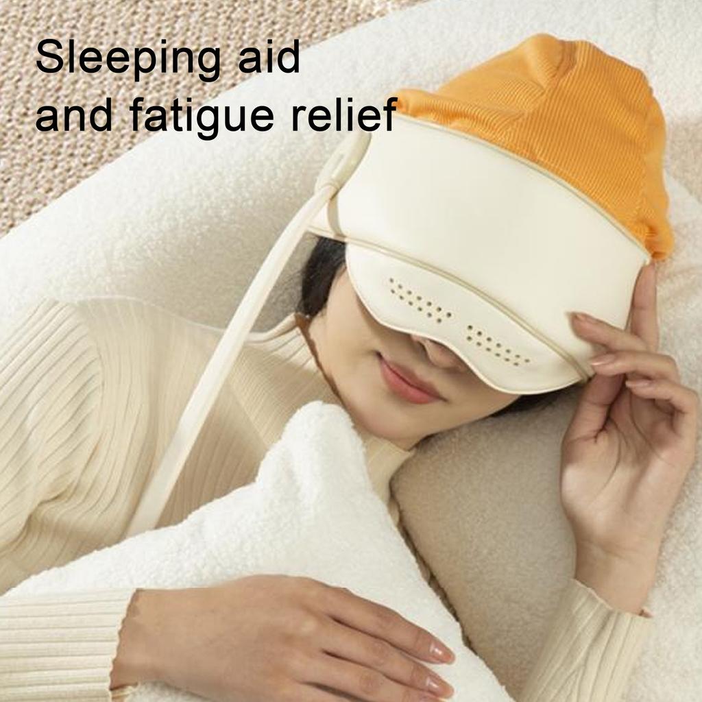 Electric Head Massager 3 Hot Compress Levels Scalp Massager Portable Eye Massager with Knead for Relaxing Sleep