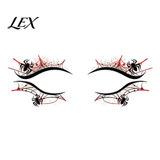 Festival Eye Makeup Halloween Face Temporary Tattoos for Women, Waterproof Pumpkin Spiderweb Stage Performance Art Stickers Masquerade Carnival