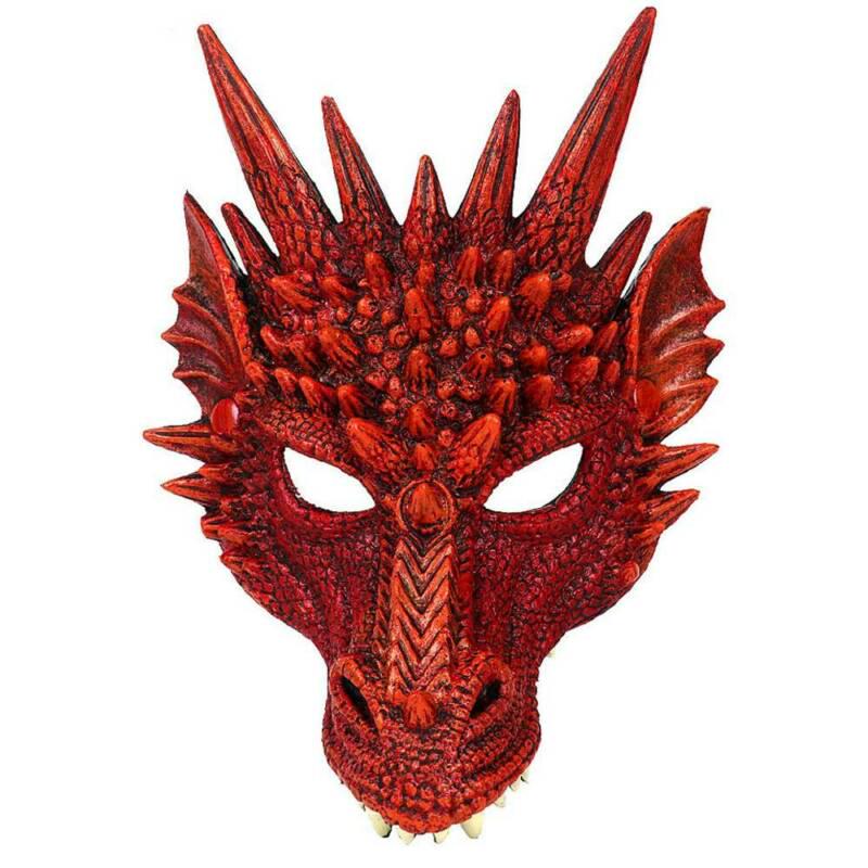 Unisex Adult 3D Dragon Mask Carnival Party Horror Facepiece Cosplay Fancy Dress Props for Halloween CDN