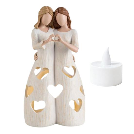 Светодиодный светильник в форме свечи с полым узором «Любовь», лампа для создания атмосферы в гостиной, теплая на ощупь, из смолы, для дома