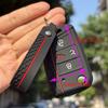 Силиконовый чехол для брелока подходит для Volkswagen Vw Atlas Tiguan Golf Alltrack Sportwagen R Polo E-Golf Складной флип 4 кнопки Брелок