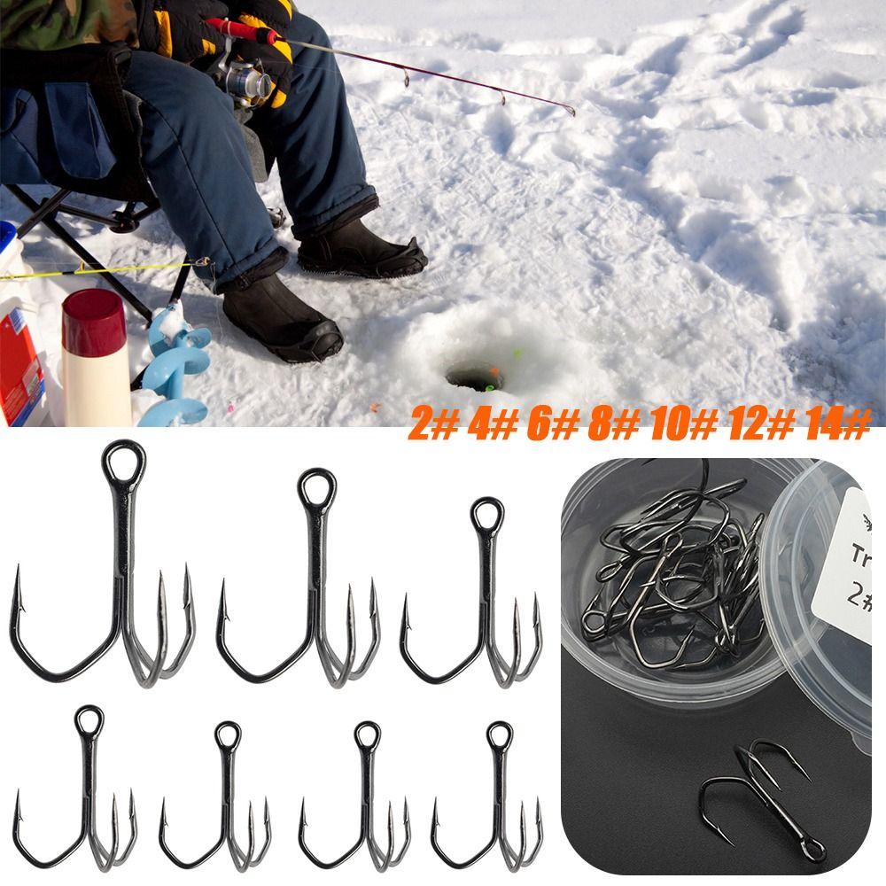 12# 14# острые крючки с бородкой Ahite Nickel рыболовные крючки рыболовные снасти тройной джиг высокоуглеродистая сталь