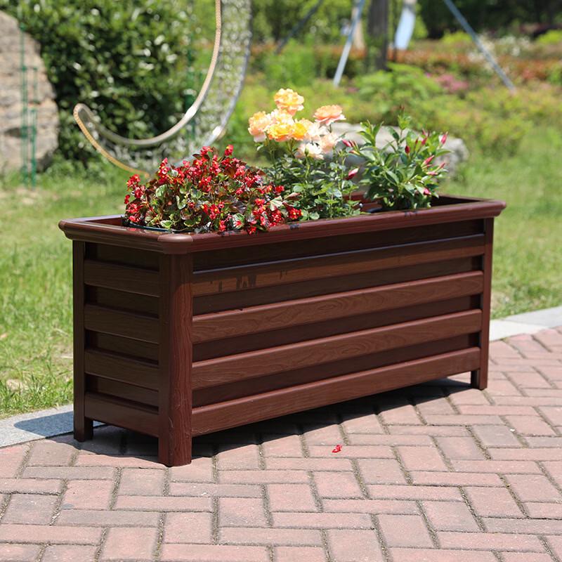 Aluminum Alloy Imitation Wood Grain Flower Planter