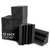 Sonic Acoustics 12-Pack Acoustic Foam Panels, 7" X 7" X 12", Sound-Absorbing Bass Trap Studio Foam with Corner Block Finish, Soundproofing Insulation