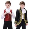 Colonial Jabot Set Lace Trim Ruffled Satin Necktie Collar with Wrist Cuffs Set Costume Accessory for Men Women Children