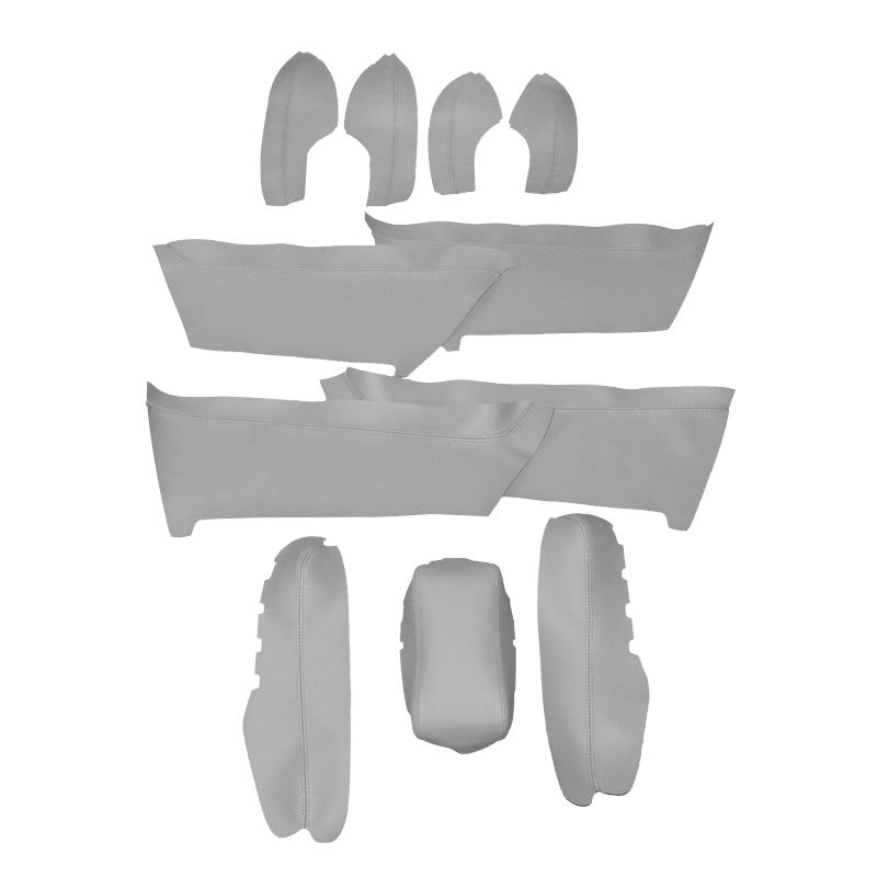 Серый цвет для Honda Civic 10th Gen 2016 2017, внутренняя дверная ручка автомобиля, панель/центральный подлокотник, кожа из микрофибры