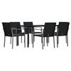VidaXL 7-piece Garden Dining Set Cushions Braided Resin Steel 3186964