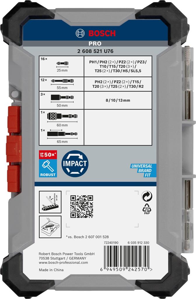 Набор бит для шуруповерта BOSCH Professional 33 штуки
