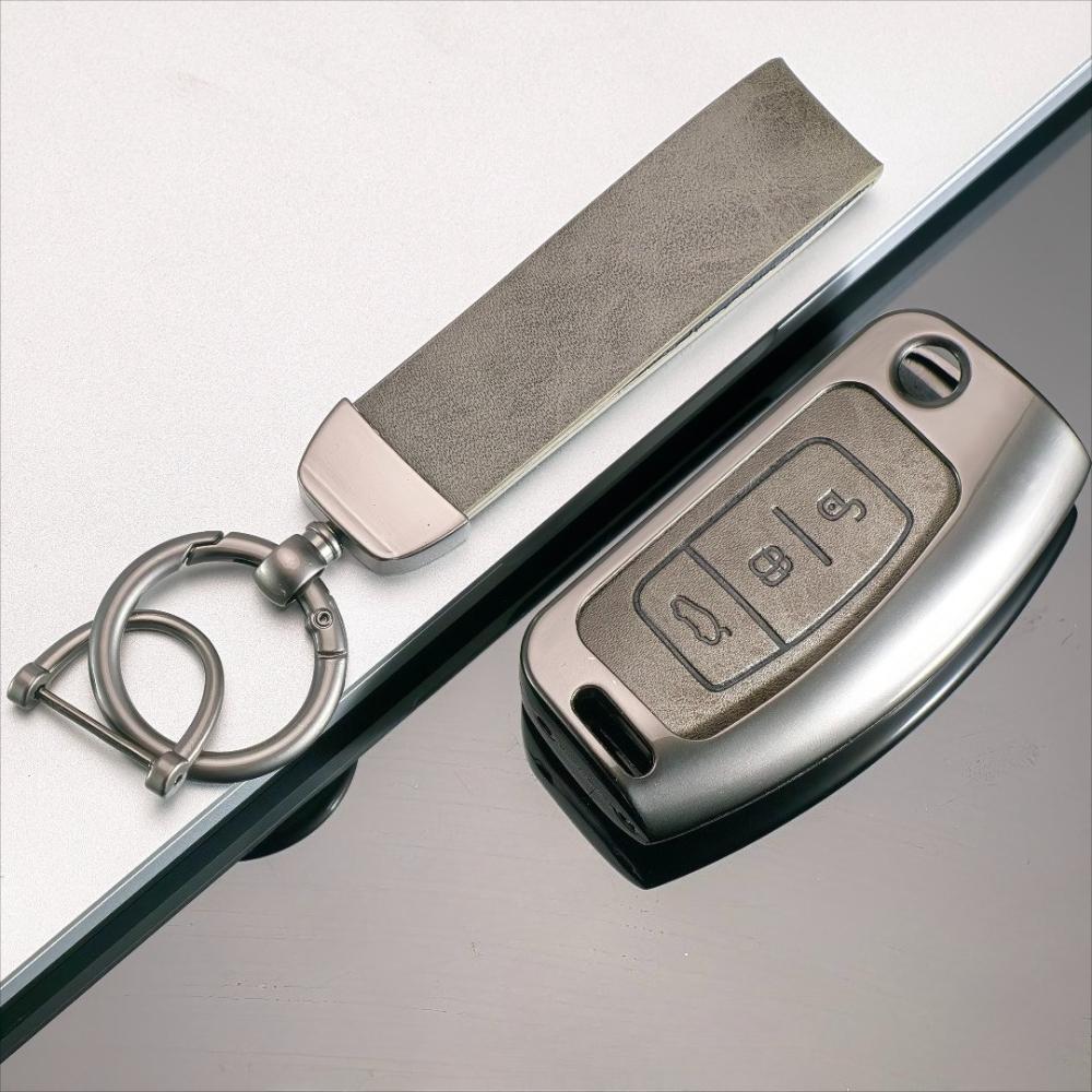 Keychain Holder for Ford Focus mk2 C Max S-MAX EcoSport Fusion Fiesta Mk7 Cowgar Mondeo 2 Mustang Zinc Alloy Car Key Case Cover