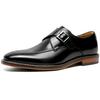 Деловое кожаное платье Натуральная обувь Монк Прямая Роскошная Легкая и [Foxsense], Обувь, Обувь, Мужская обувь, Кожа, Ремешок, Мысок, Мужская обувь,
