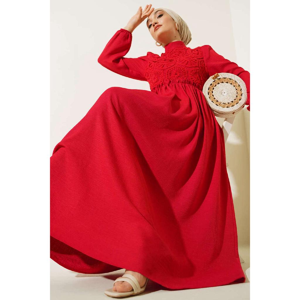 Dress With Lace Mesh Front Detail