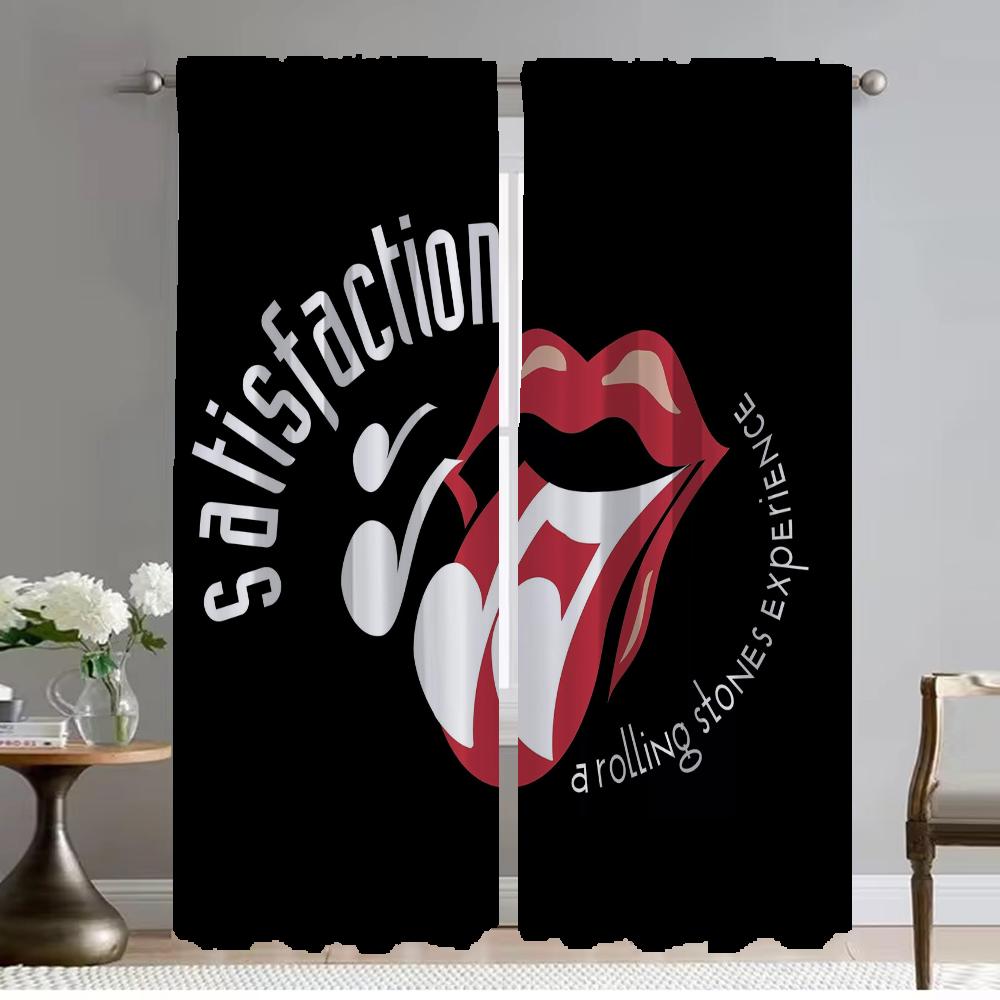 Тюль Rolling Stones для спальни, затемняющая штора для комнаты, 2 панели, украшение на Хэллоуин, элегантные комнатные шторы, шторы-перегородки
