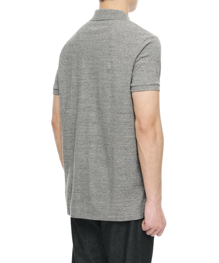 POLO RALPH LAUREN Хлопковая сетчатая рубашка-поло Custom Slim Fit - Серая
