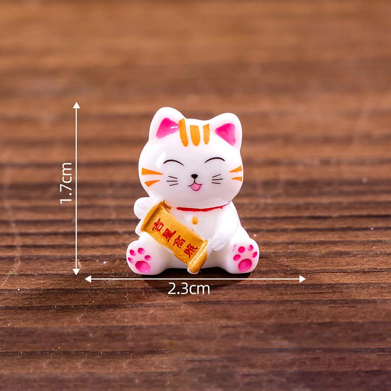 Мини Lucky Fortune Cat Миниатюрные ландшафтные аксессуары Автомобильные декоративные украшения Уличное украшение для сада своими руками