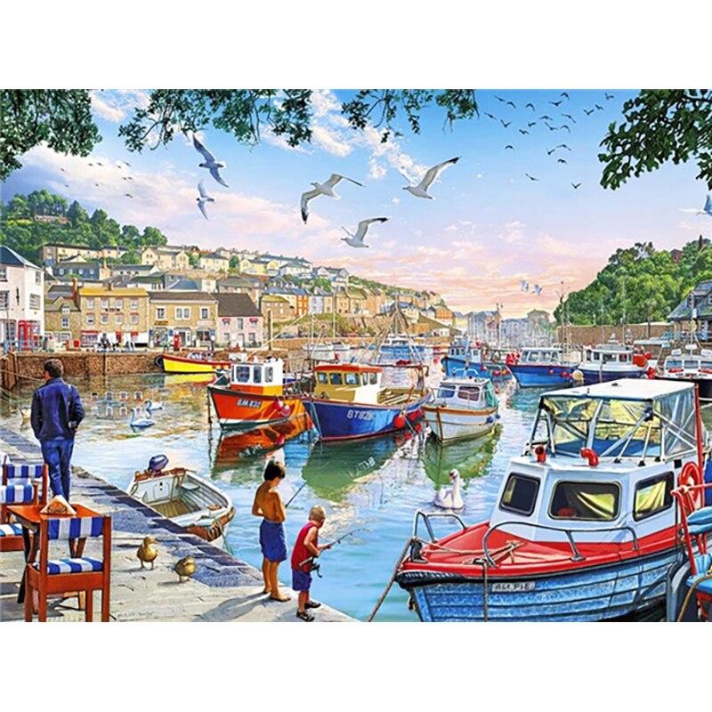 Новый 5D DIY алмазная живопись вид на море Алмазная вышивка автомобиль вышивка крестом полная круглая дрель ремесла домашний декор ручной подарок