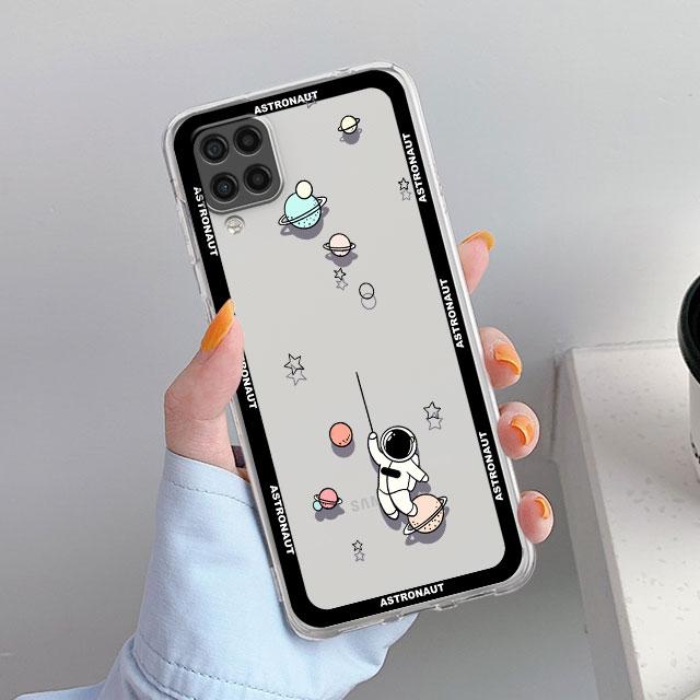 Милый прозрачный чехол с космонавтом для Samsung Galaxy A52 A12 A51 A32 A21s A71 A32 A22 50 A70 A31 A72 5G Чехол для телефона